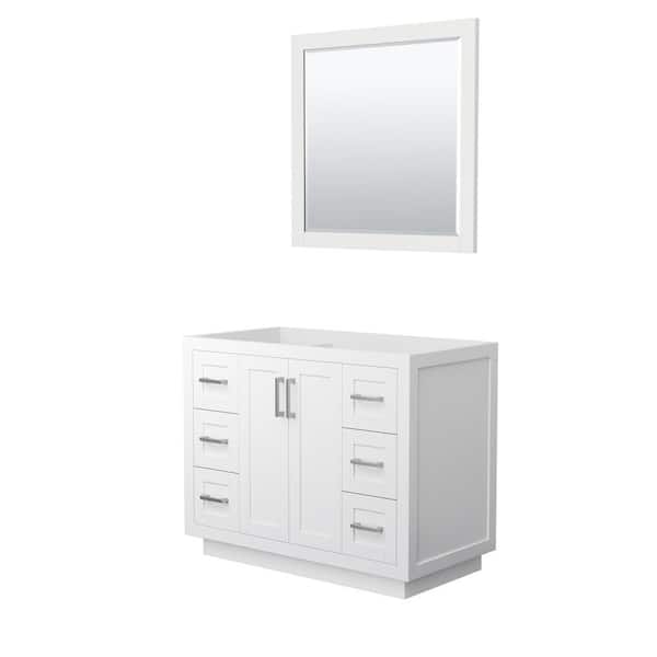 Wyndham Collection Miranda 41.25 in. W x 21.75 in. D Single Bath Vanity Cabinet Only with Mirror in White