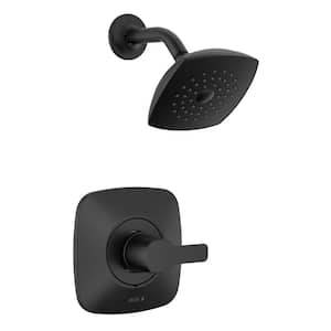 Modern Transitional 1-Handle Wall Mount Shower Only Trim Kit in Matte Black (Valve Not Included)