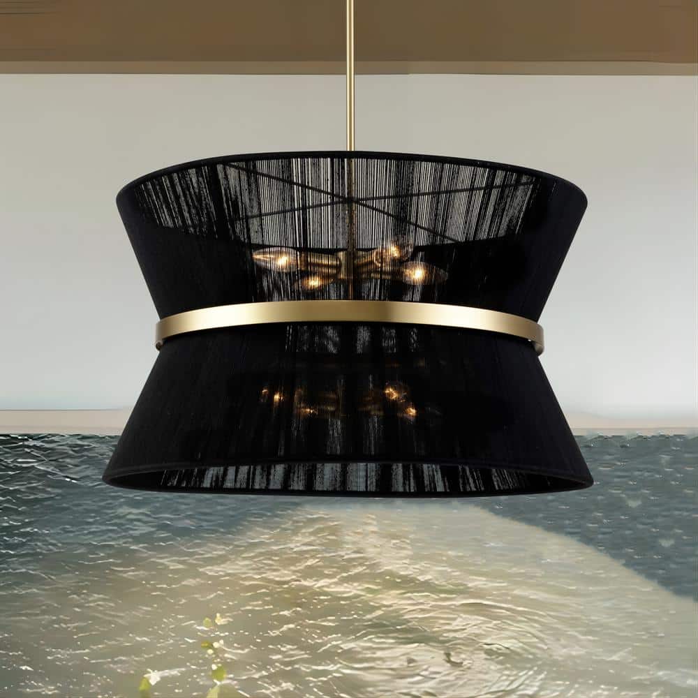 【35％OFF】 RRTYO Tabor Drum Rope Hand-woven Black Boho Modern 8-Light ルアー・フライ
