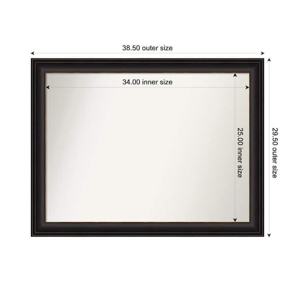 Amanti Art Trio Oil Rubbed Bronze 38.5 in. x 29.5 in. Custom Non-Beveled Recycled Polystyrene Framed Bathroom Vanity Wall Mirror