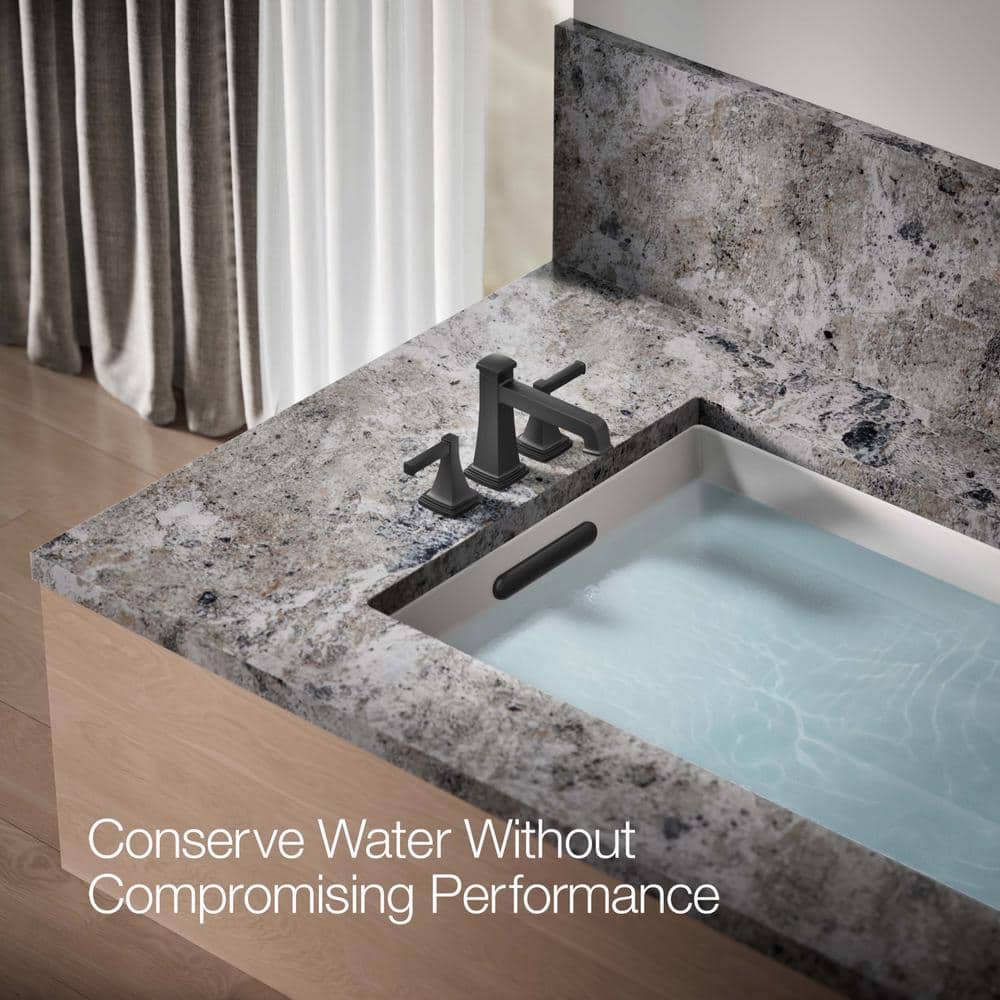 Matte Black Deck Mount Bath Faucet Trim Kit with Diverter Spout