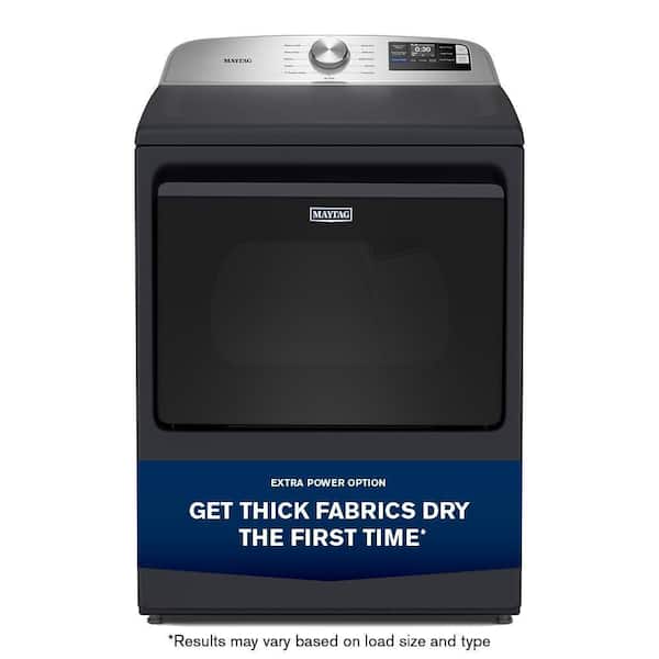 7.4 cu. ft. vented Top Load Electric Dryer in Midnight Steel with Extra Power