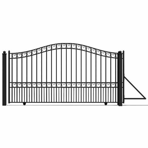ALEKO Paris Style 12 ft. x 6 ft. Black Steel Single Slide Driveway