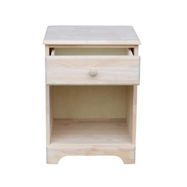 1 Drawer Unfinished Wood Nightstand Bd 5001, Unfinished Wooden Bedside Table