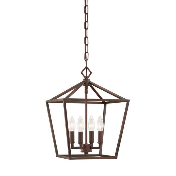 Millennium Lighting 4-Light 12 in. Wide Rubbed Bronze Taper Candle Pendant