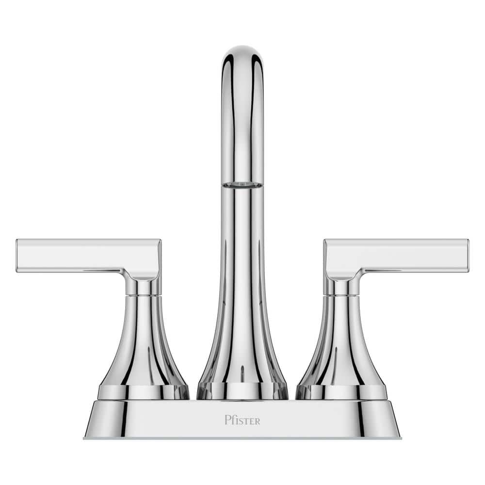 Polished Chrome 4-Inch Centerset Bathroom Faucet with Dual Handles