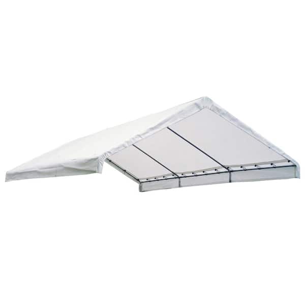 ShelterLogic 18 ft. W x 30 ft. D x 10 ft. H SuperMax Fire-Rated Canopy Replacement Cover (for 2 in. Frame) in White
