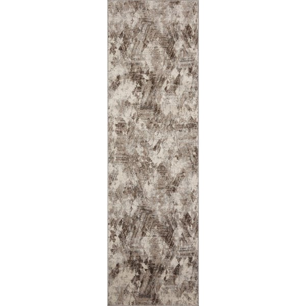 Austen Natural/Mocha 2 ft. 4 in. x 8 ft. Modern Abstract Runner Rug