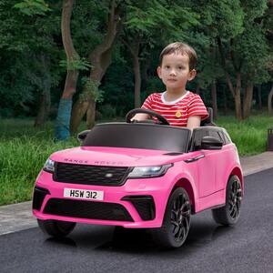12-Volt Kids Ride On Car Licensed Land Rover Battery Powered Electric Vehicle Toy with Remote Control, Pink