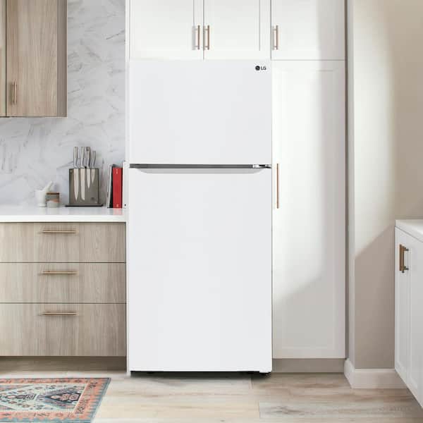 LG 30 in. W 20 cu. ft. Top Freezer Refrigerator w/ Multi-Air Flow and Reversible  Door in White, ENERGY STAR LTCS20020W - The Home Depot