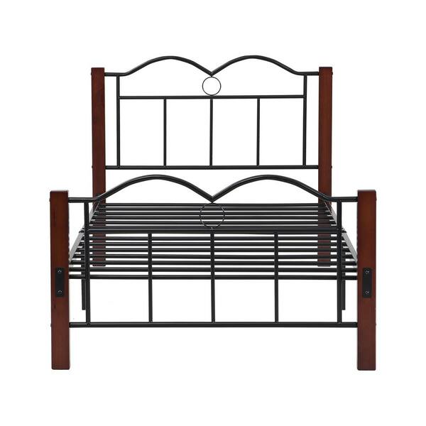 37.4 in. Modern Simple Style Metal Platform Bed Frame Wooden