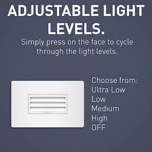 radiant 125-Volt Horizontal Step Night Light Decorator Duplex Outlet, White