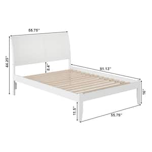 Portland Full Platform Bed with Open Foot Board in White