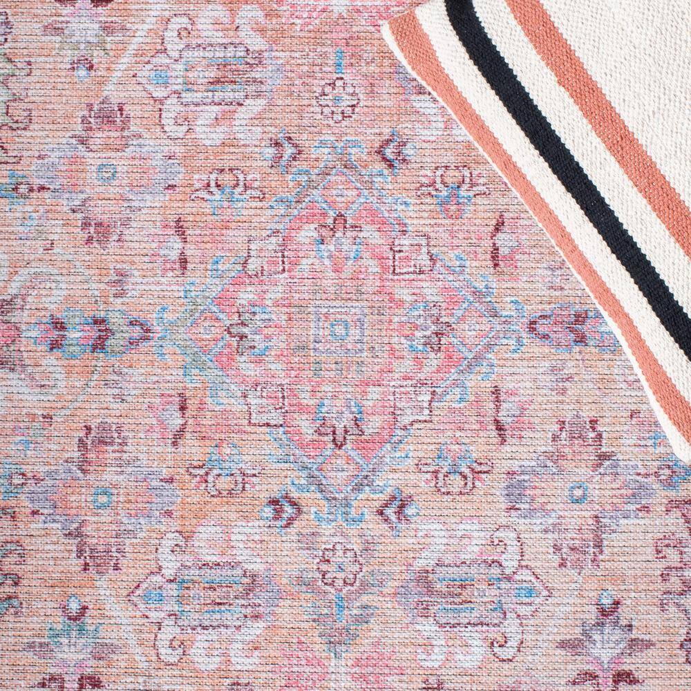 Beige and Pink Hand-Knotted Rectangular Area Rug 4' x 6'