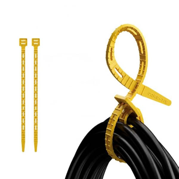 Yellow 20 in. Reusable Strap for Bundling Cables, Cords, Hoses, and Gear (2 Pack)