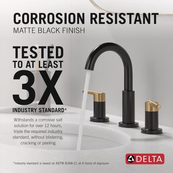 Delta Nicoli J-Spout 8 in. Widespread Double-Handle Bathroom