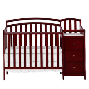 Casco 4-in-1 Cherry Mini Crib and Changing Table
