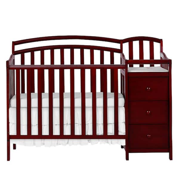 Dream On Me Casco 4-in-1 Cherry Mini Crib and Changing Table