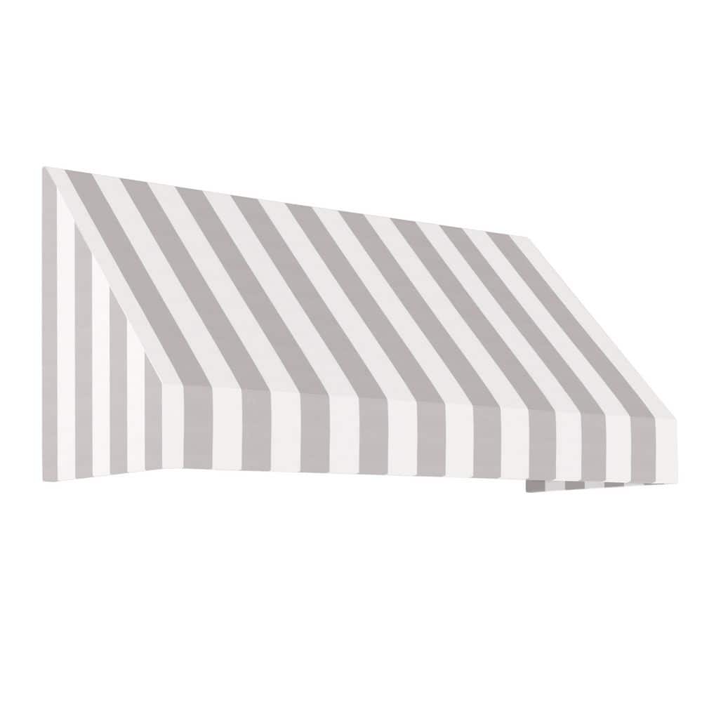 7.38 ft. New Yorker Acrylic Fabric Fixed Awning (88.5 in. W x 24 in. H x 36 in. D) in Gray/White Stripe price history on PriceWatchPro
