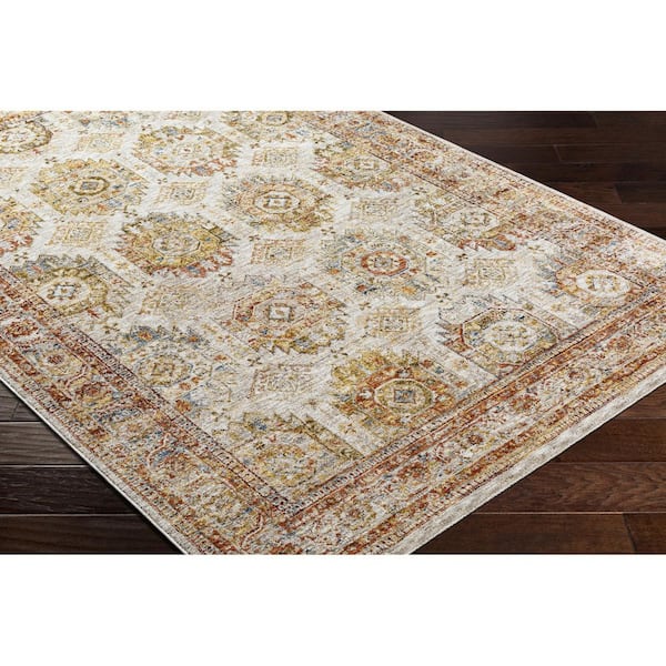 Livabliss Mona Lisa Rust Traditional Border 2 ft. x 3 ft. Area Rug
