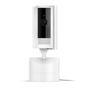 Pan-Tilt Indoor Cam Plug-in Security Camera with 360° Horizontal Pan Coverage, Live View and Two-Way Talk, White