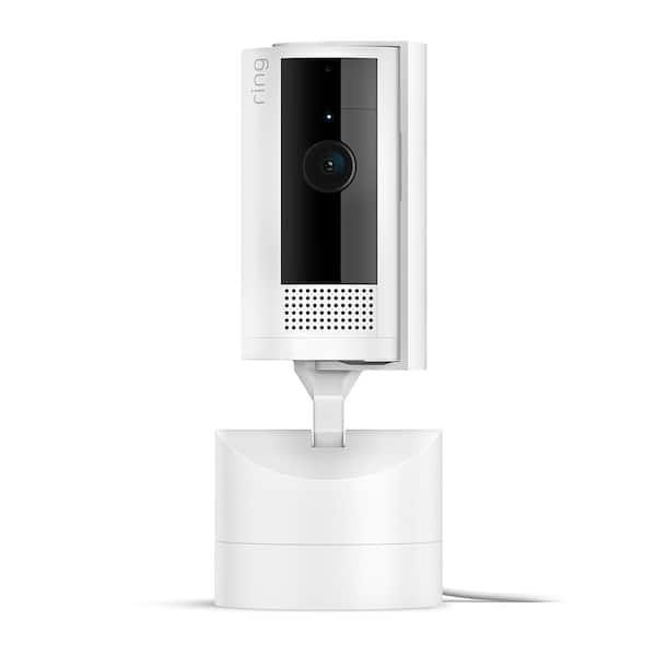 Ring Pan-Tilt Indoor Cam Plug-in Security Camera with 360° Horizontal Pan Coverage, Live View and Two-Way Talk, White