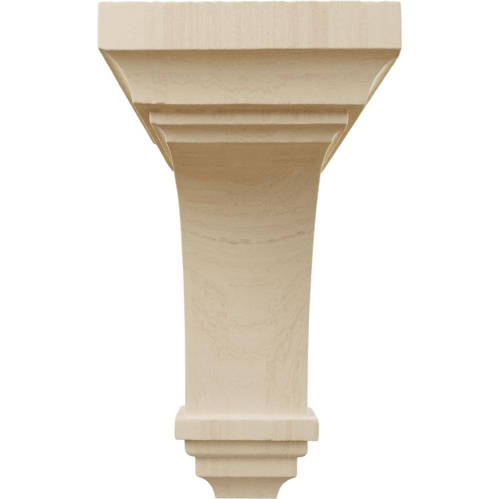Small Jefferson Hand-Carved Rubberwood Corbel, 4" x 8"