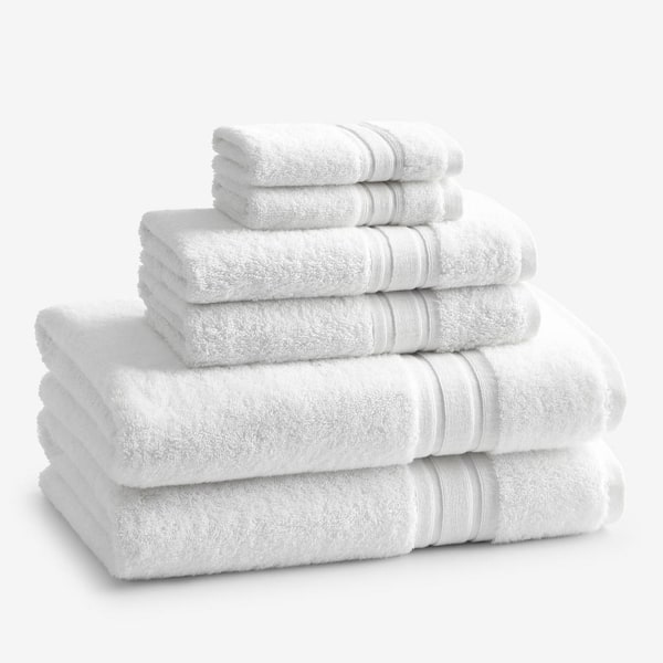 Company Cotton 6-Piece White Turkish Cotton Bath Towel Set