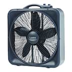 Lasko 20 in. Weather-Shield Select 3-Speed Box Fan with Thermostat B20573 -  The Home Depot