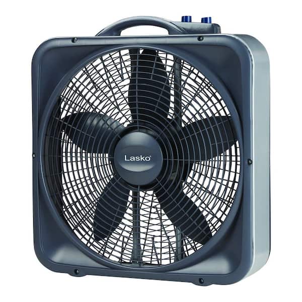 Lasko 20 in. Weather-Shield Select 3-Speed Box Fan with Thermostat B20573