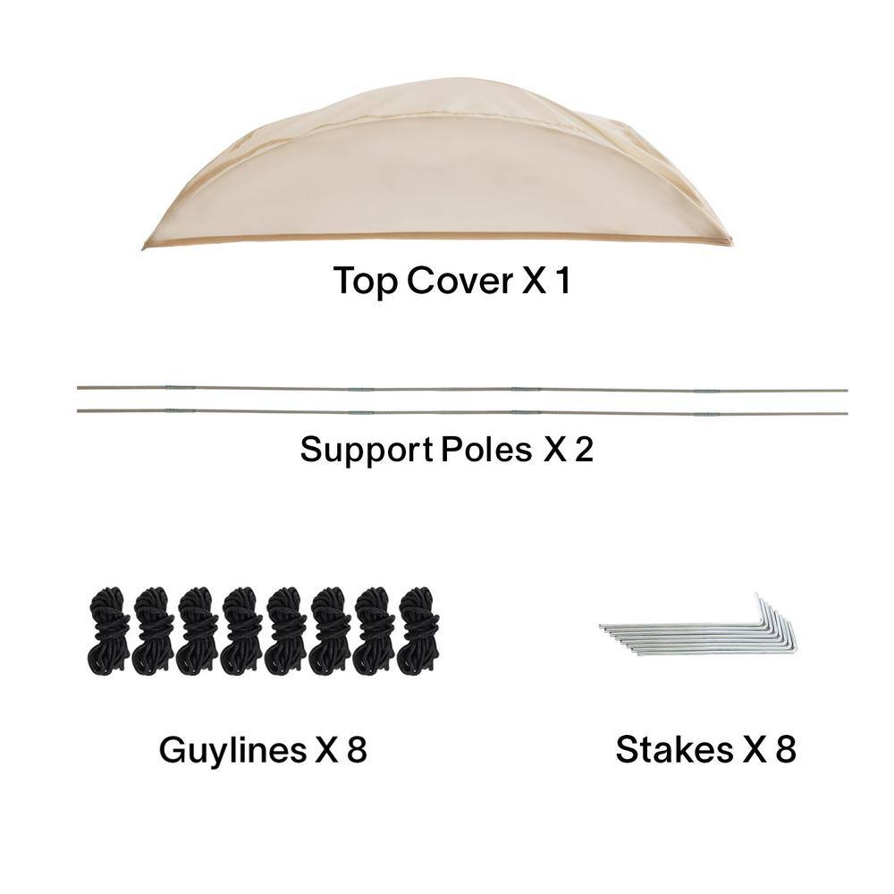 Beige 6-Person Fiberglass Frame Pop-Up Bubble Camping Tent