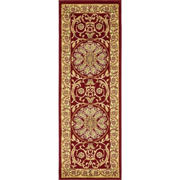 Unique Loom Versailles Napoleon Red 2' 2 x 6' 0 Runner Rug