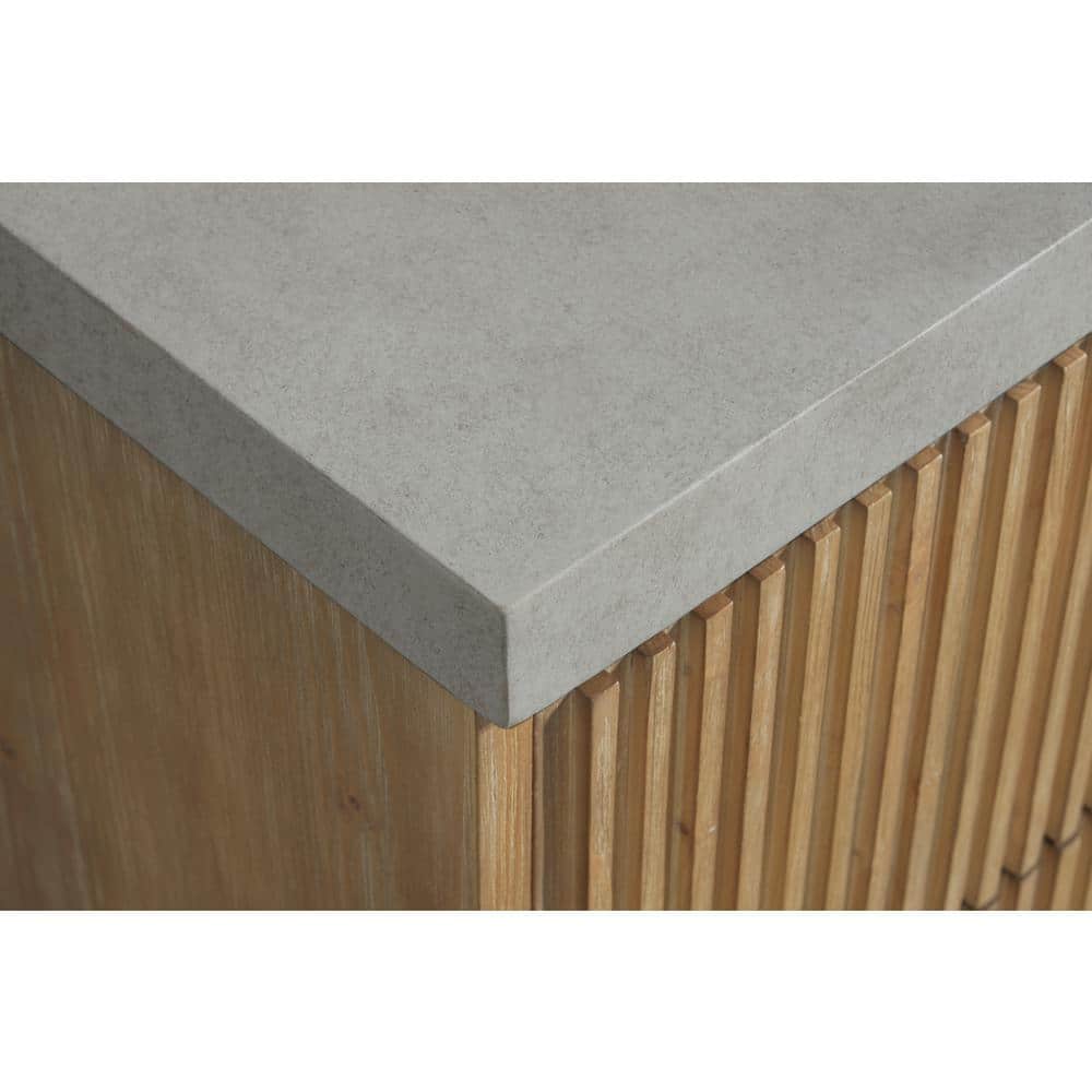 San Diego 42" Weathered Fir Floating Bathroom Vanity with Concrete Countertop