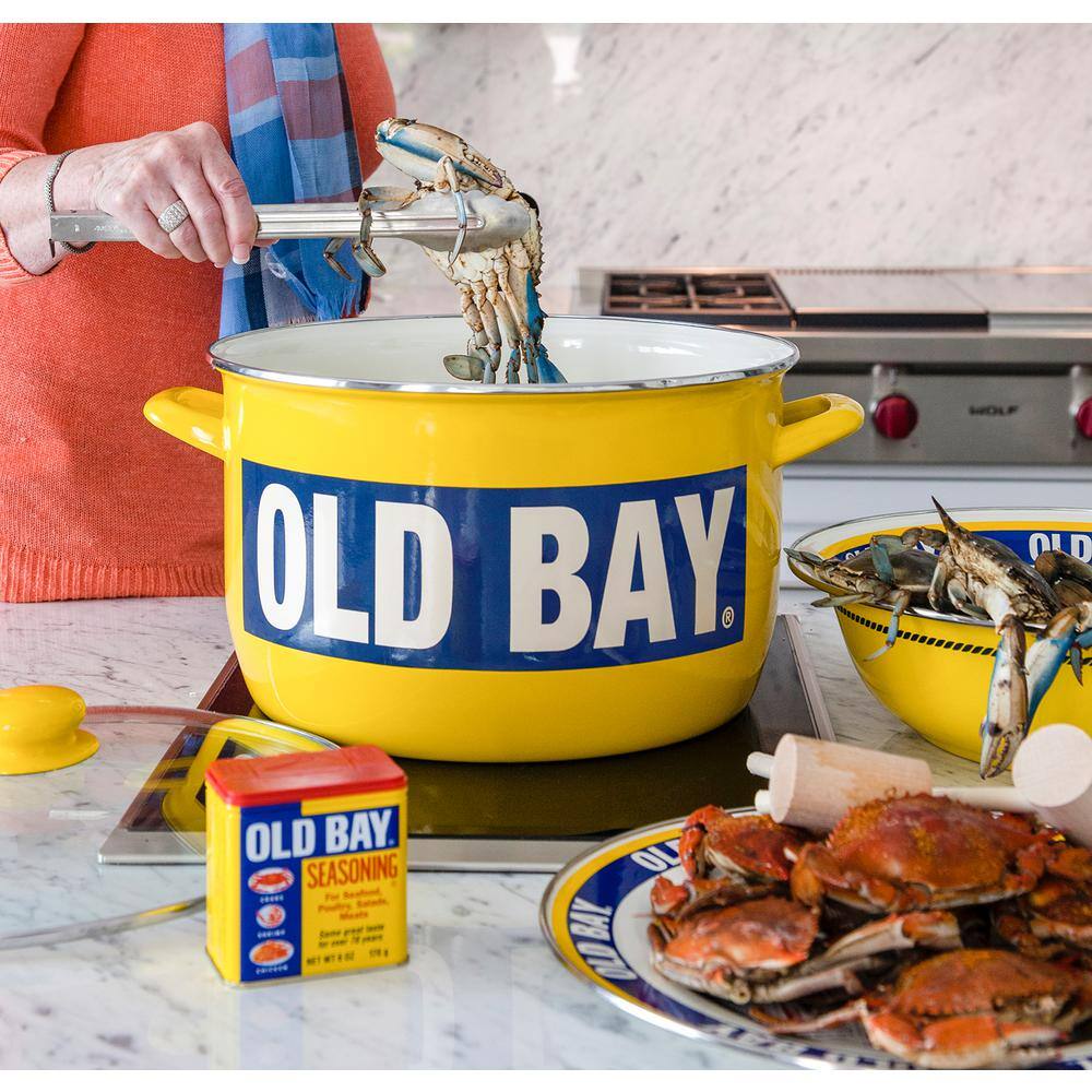 Yellow and Blue Ceramic 4 Qt Serving Bowl