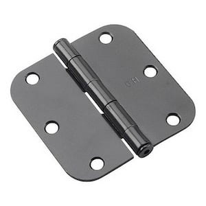 3-1/2 in. x 3-1/2 in. Black Full Mortise Butt Hinge with Removable Pin (3-Pack)