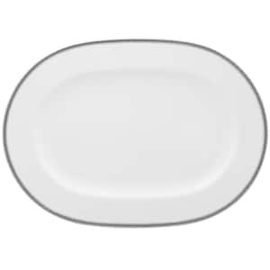 Whiteridge Platinum 16 in. (White) Porcelain Oval Platter