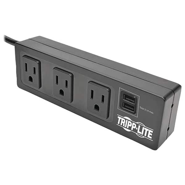 Tripp Lite Protect It 3-Outlet with 2 USB Ports and Desk Clamp Surge Protector