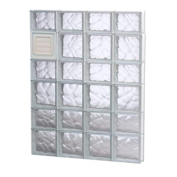 Clearly Secure 31 In X 405 In X 3125 In Frameless Wave Pattern Glass Block Window With 8230