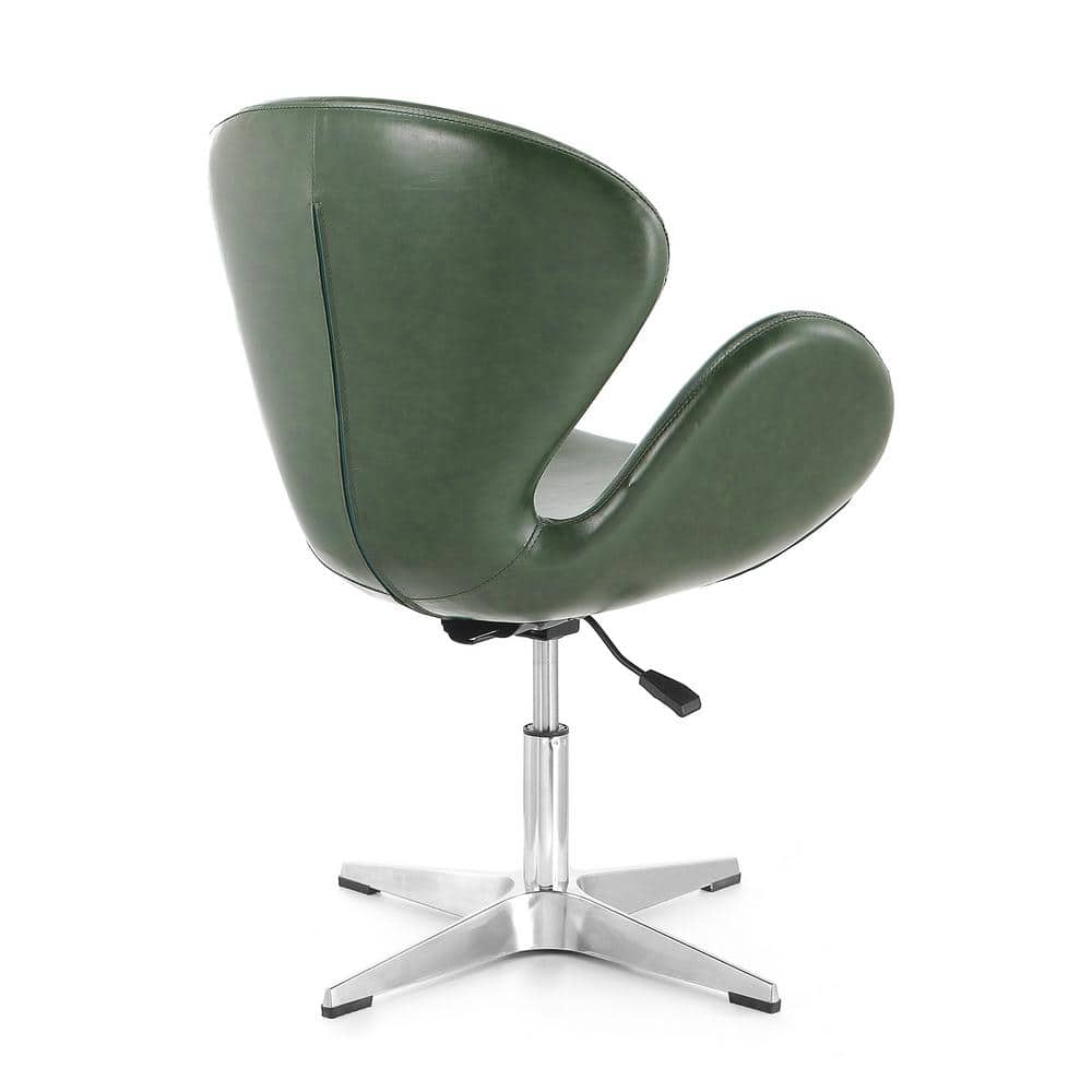 Forest Green Faux Leather Swivel Chair, Set of 2