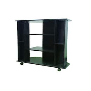 18 in. Black 3-Tier Shelves TV Stand Fits TV's up to 42 in. with CD Racks