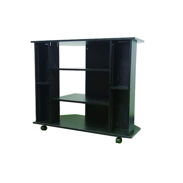 ORE INTERNATIONAL 35 in. Black Particle Board TV Stand Fits TVs Up to 42 in. with Wheels