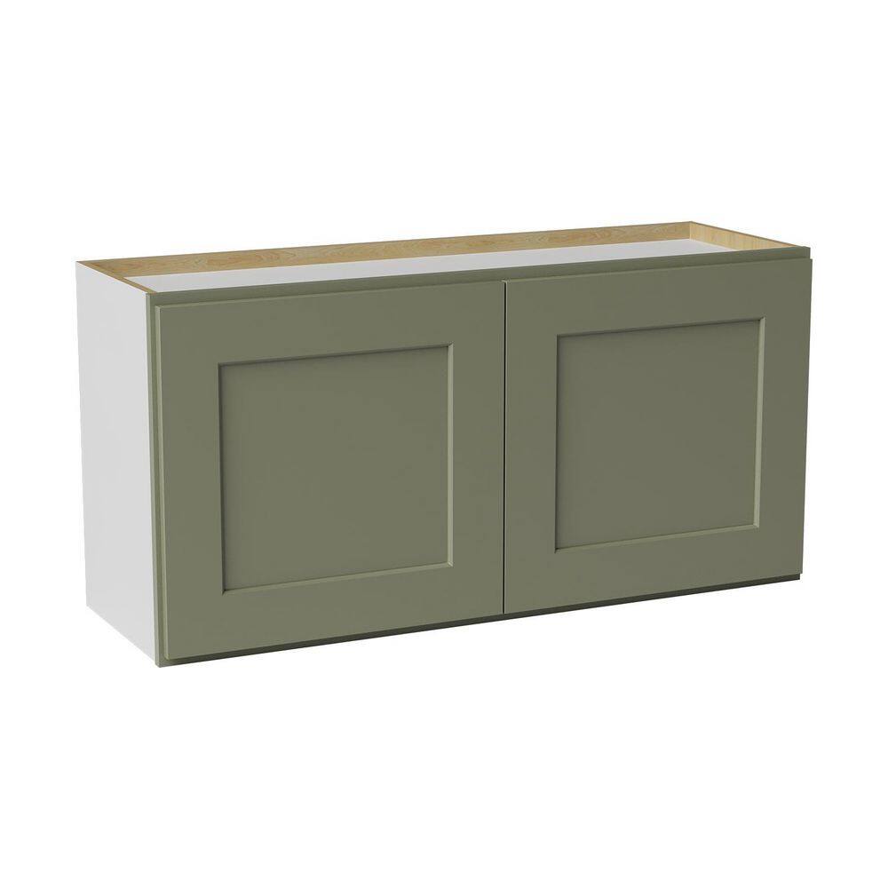 36 in. W x 12 in. D x 18 in. H Ready to Assemble Solid Wood Shaker Wall Kitchen Cabinet in Sage Green price history on PriceWatchPro