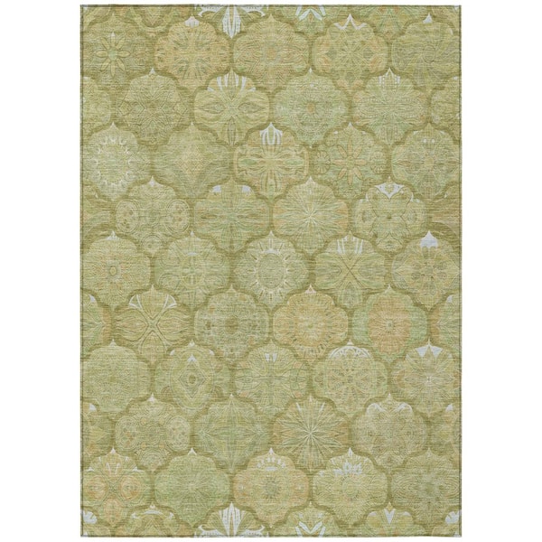 Chantille Machine Washable Indoor/Outdoor Abstract ACN2879 Aloe 3 ft. x 5 ft. Area Rug