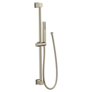 Square 1-Spray Patterns Wall Mount 1.75 GPM 1.125 in. Handheld Shower Head in Brushed Nickel