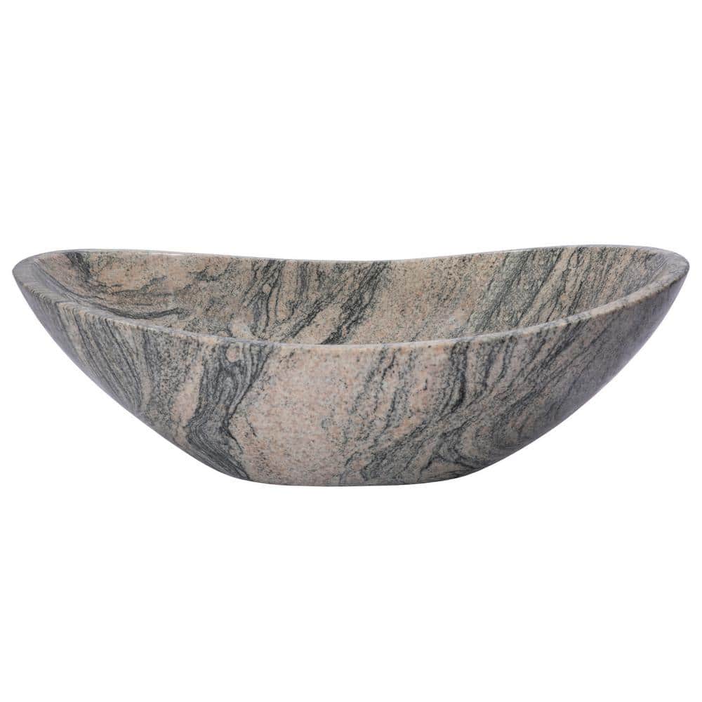 Juparana Granite 20'' Oval Vessel Bathroom Sink