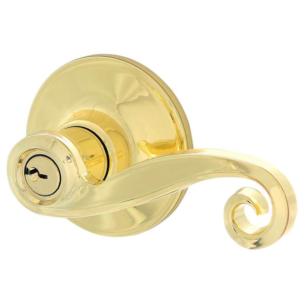 Bright Brass Entry Single Cylinder Deadbolt and Acton Keyed Lever Combo Pack Bright Brass Entry Single Cylinder Deadbolt and Acton Keyed Lever Combo Pack
