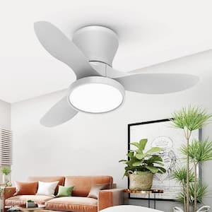 32 in. LED Indoor White Small Ceiling Fan with Light and Remote and Quiet Reversible DC Motor, 3 CCT Light Kit