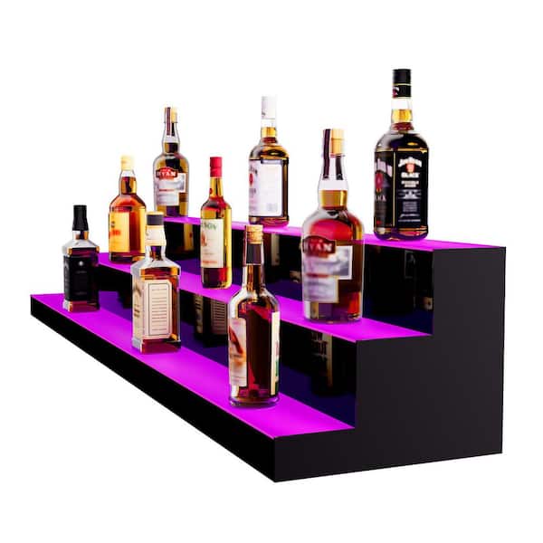 VEVOR 54-Bottles LED Lighted Liquor Bottle Display 60 in