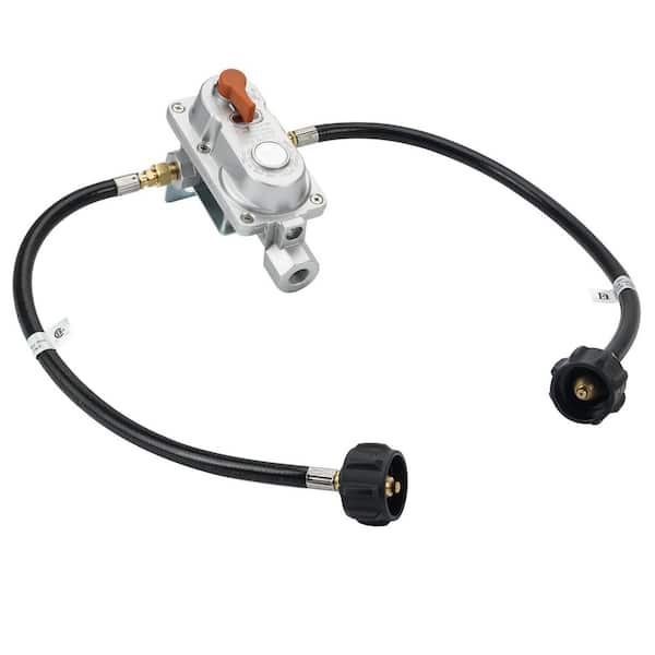 Hitechluxe RV Propane Regulator for Dual Tanks, 2-Stage Automatic Changeover Propane Gas Regulator with Two 18 in. RV Pigtail Hoses