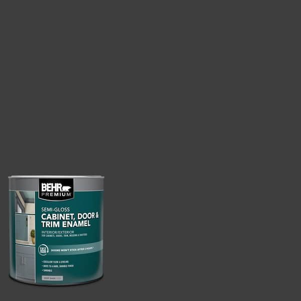 BEHR PREMIUM 1 qt. #N520-7 Carbon Semi-Gloss Enamel Interior/Exterior Cabinet, Door & Trim Paint